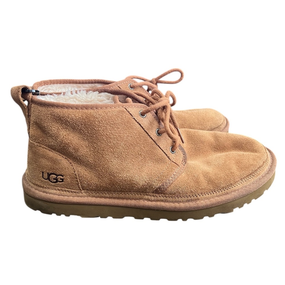 Ugg Neumel Lace Up Chukka Boot Mens Size 12 Chestnut Suede and Shearling